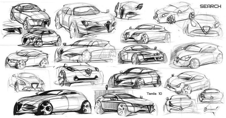Automobile design，Hand drawn sketch，design sketch，