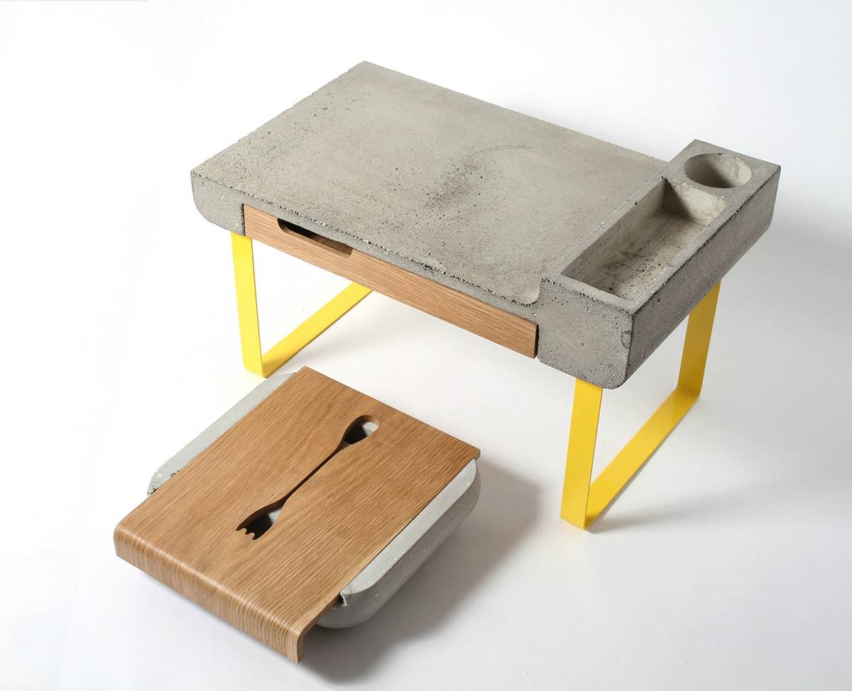 cement，storage box，Table，Bamboo，wood，