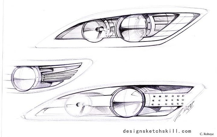 汽车设计，手绘草图，效果图，