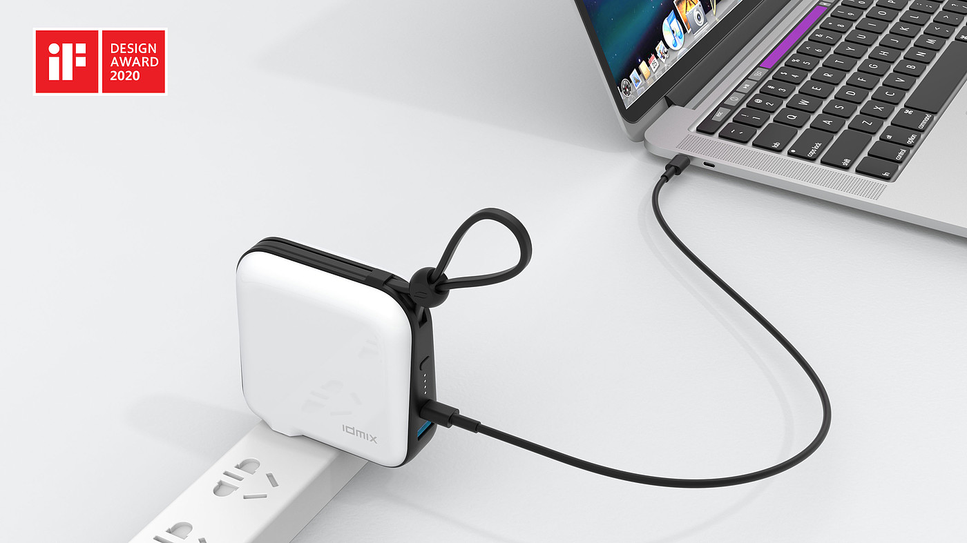 Charger charging treasure three in one，portable source，if，Self contained plug，