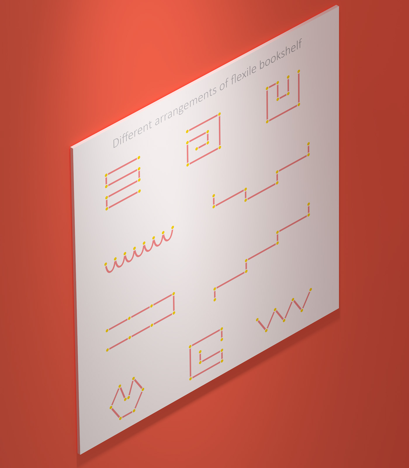 Flexible bookshelf，Flexile bookshelf，Custom modification，Household products，furniture design ，