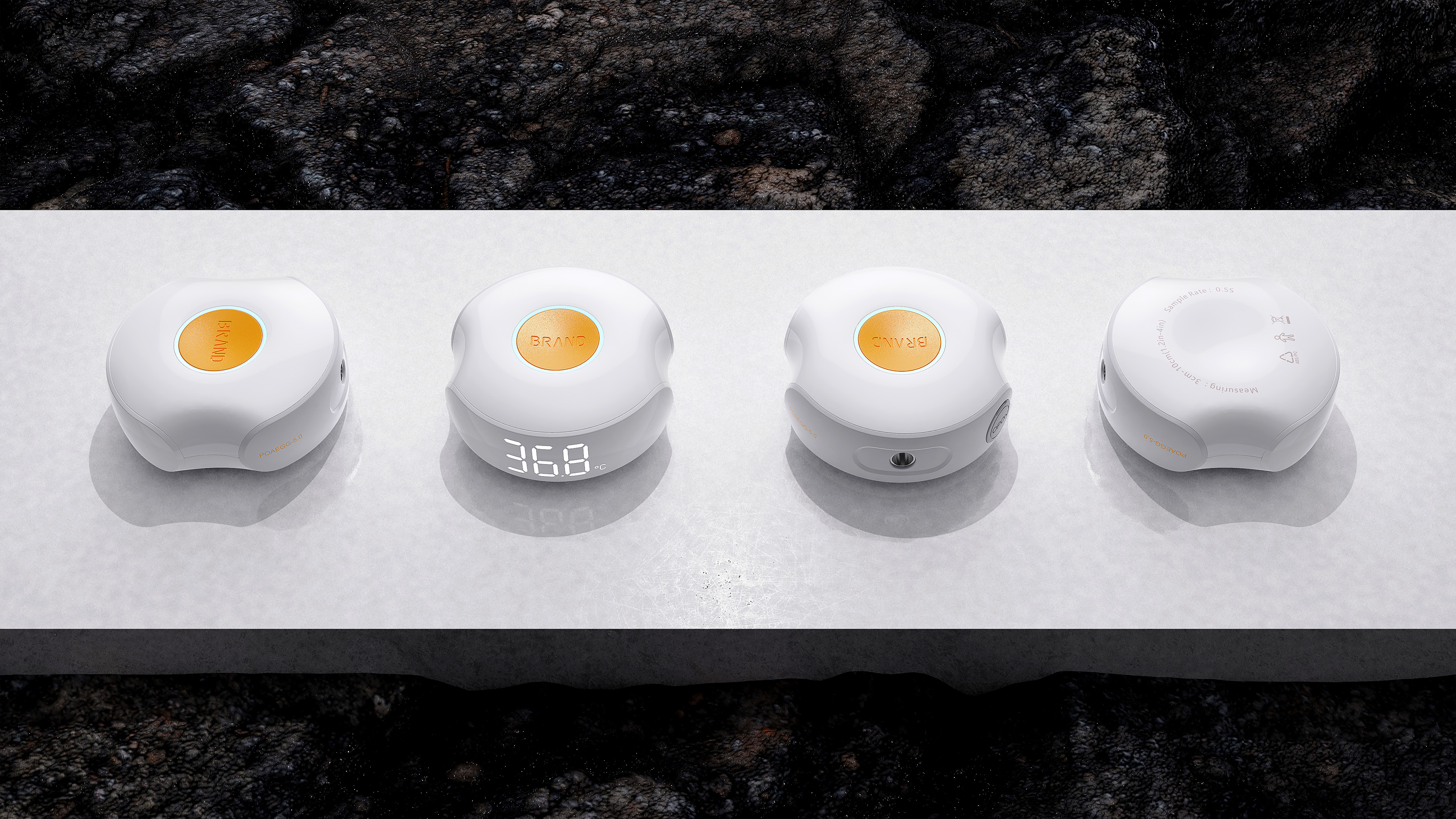 Poached Egg，forehead thermometer，Body temperature measurement，