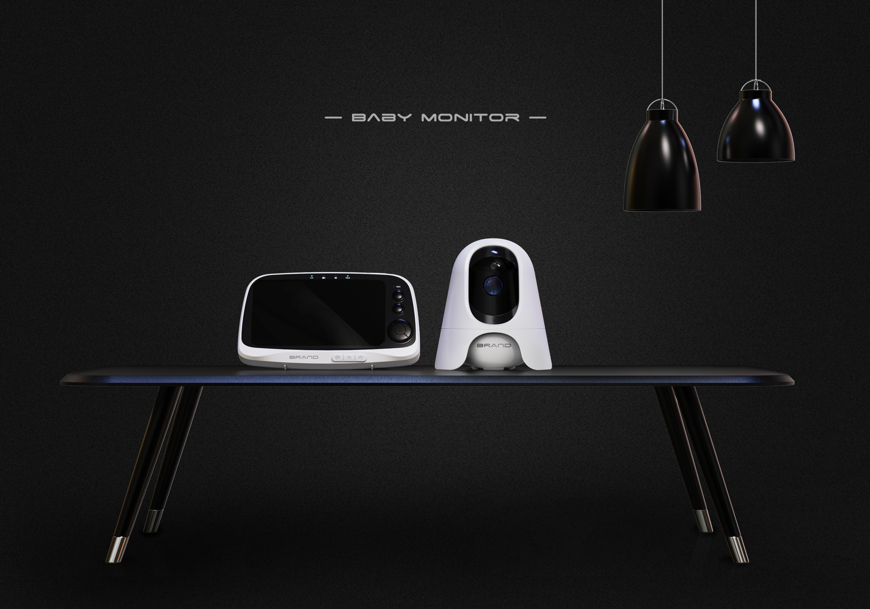 Mother and baby，monitor，camera，