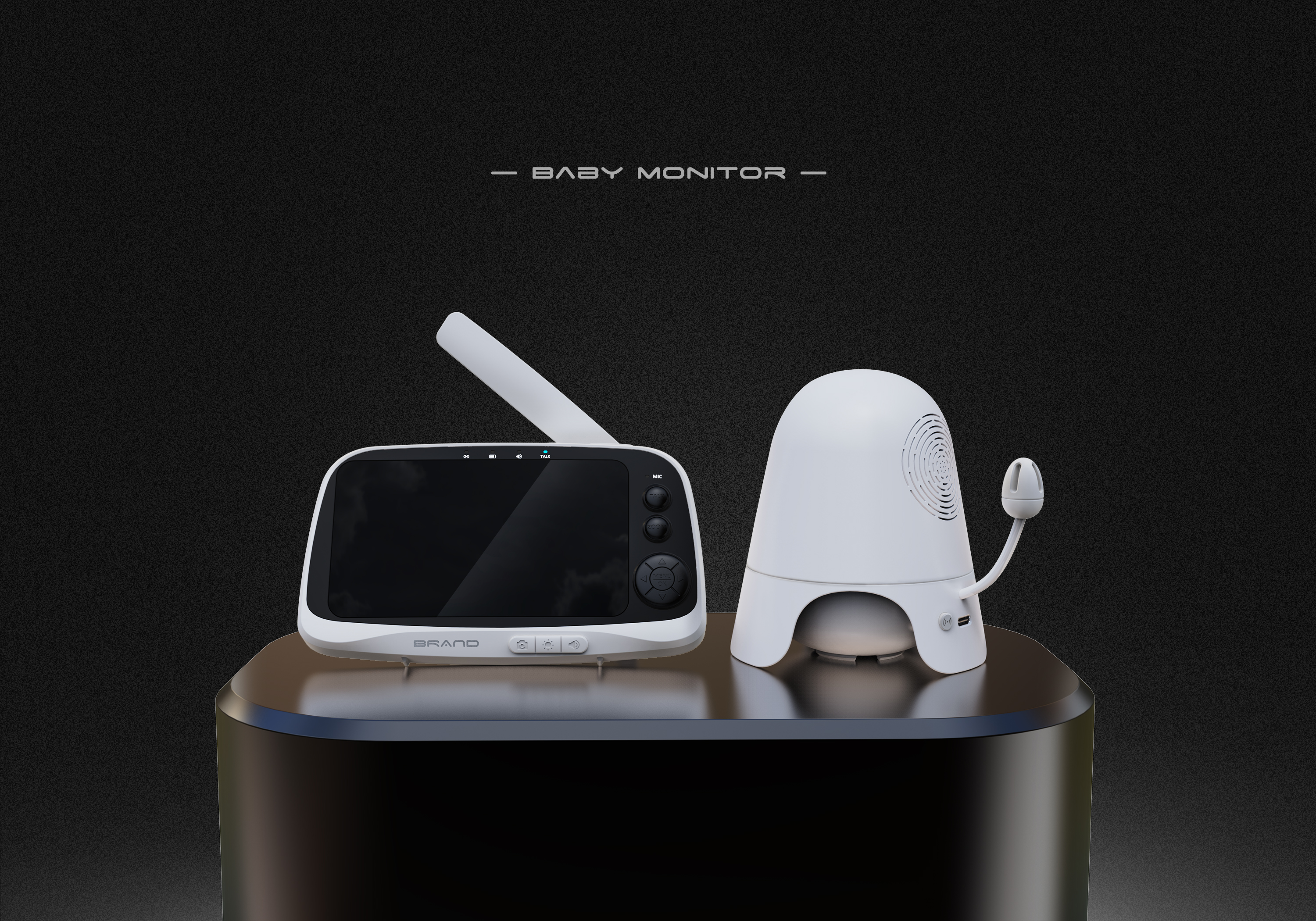 Mother and baby，monitor，camera，