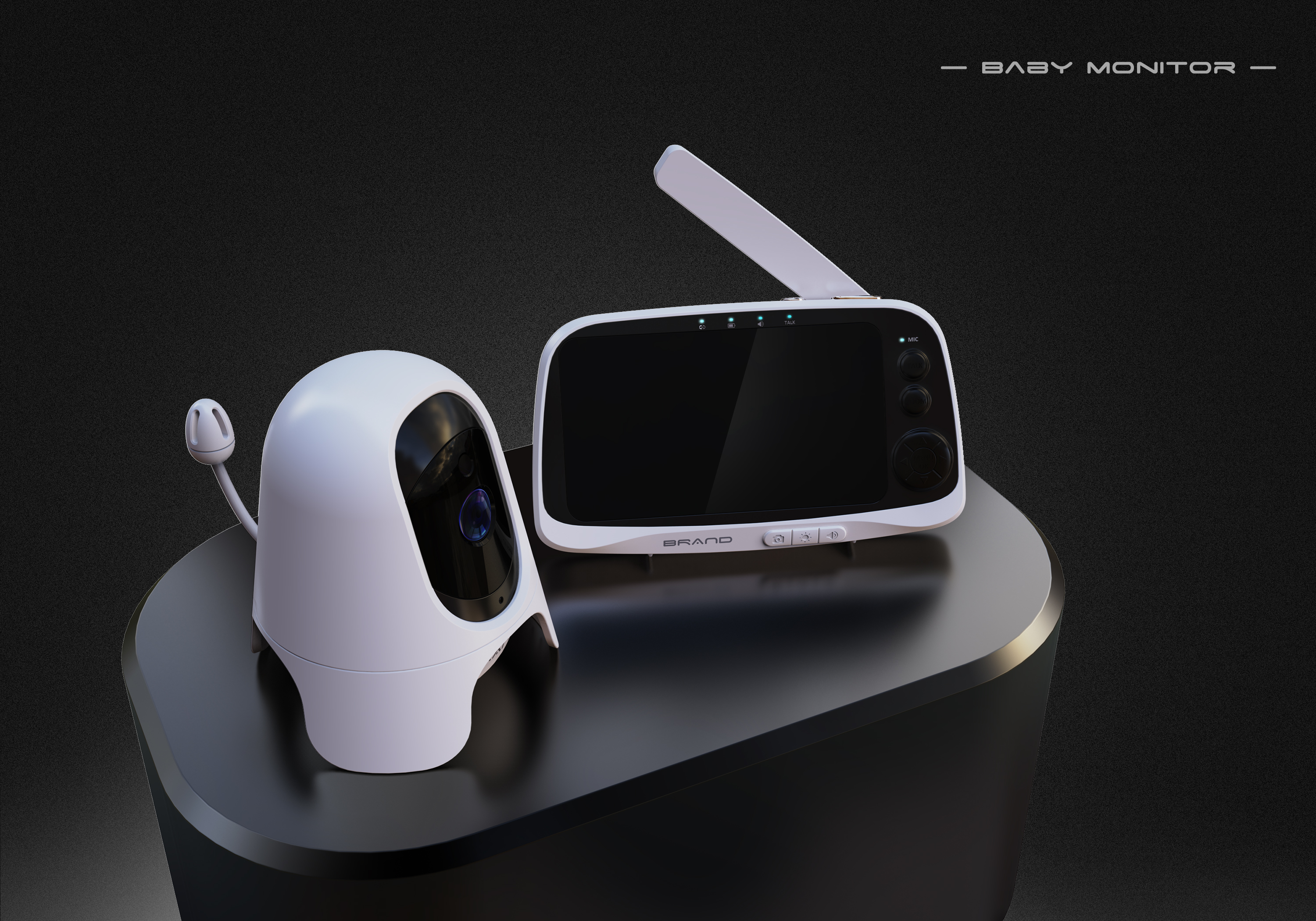 Mother and baby，monitor，camera，