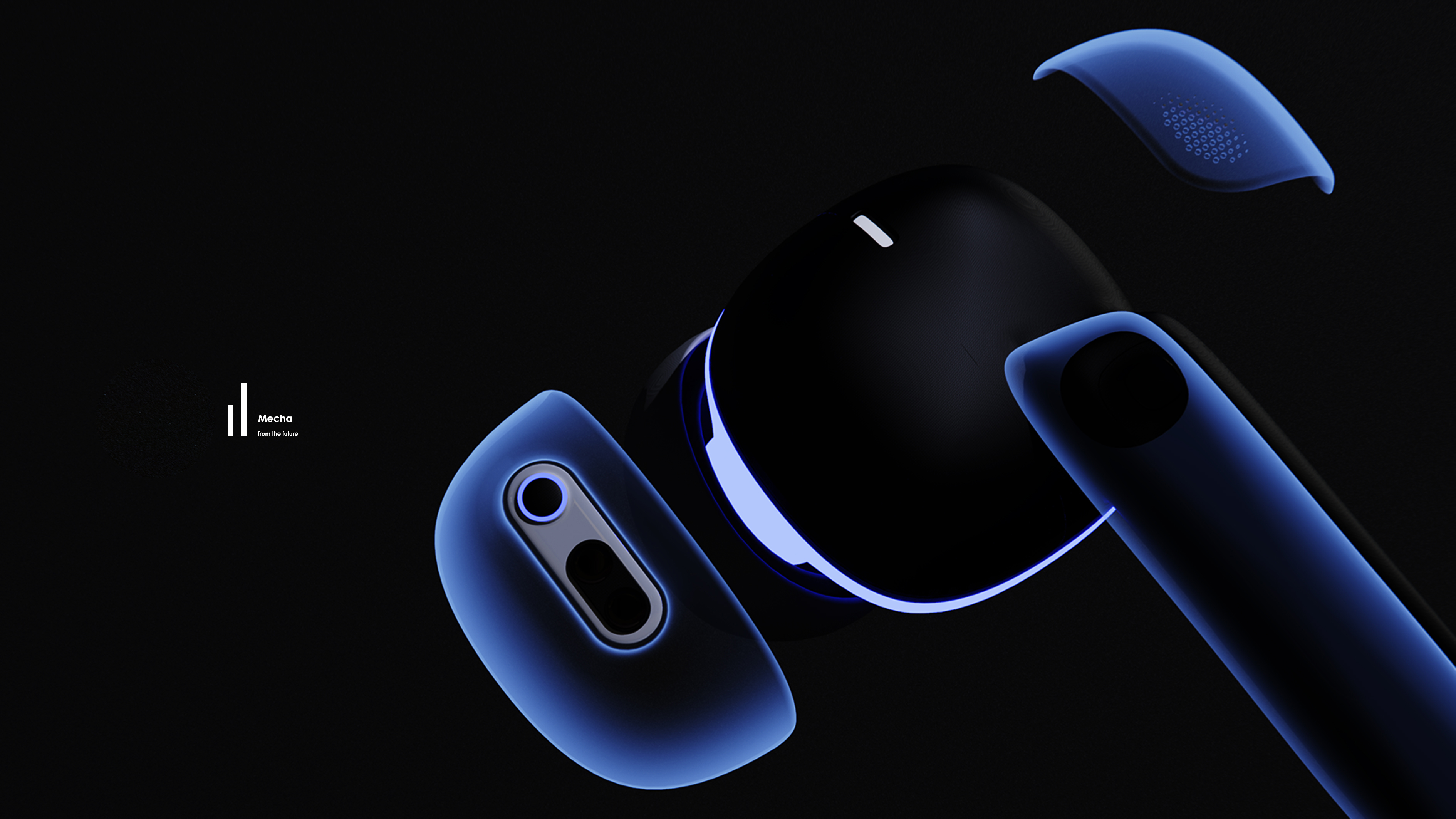 Erys，headset，science and technology，future，blue，technology，