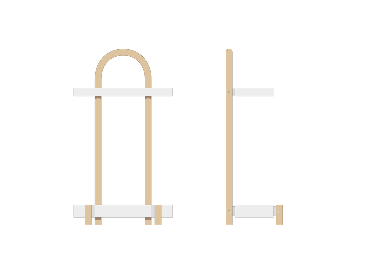 Umbrella frame，Steam bending，wooden ，
