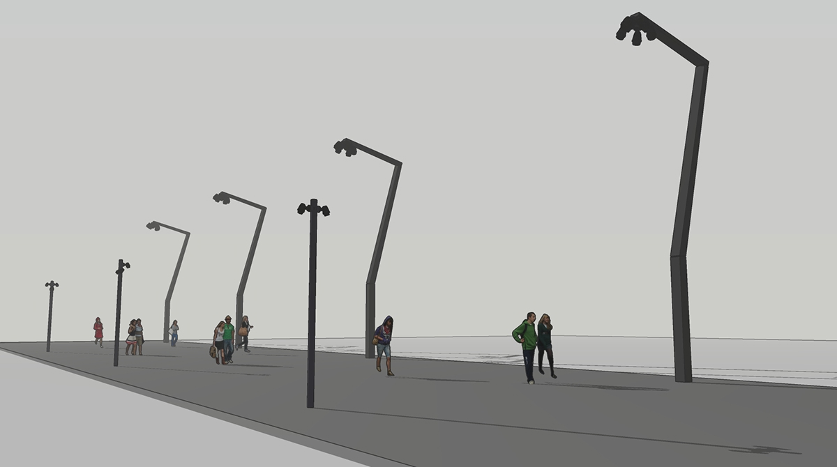 Lighting posts，Outdoor lighting ，street lamp，conceptual design，