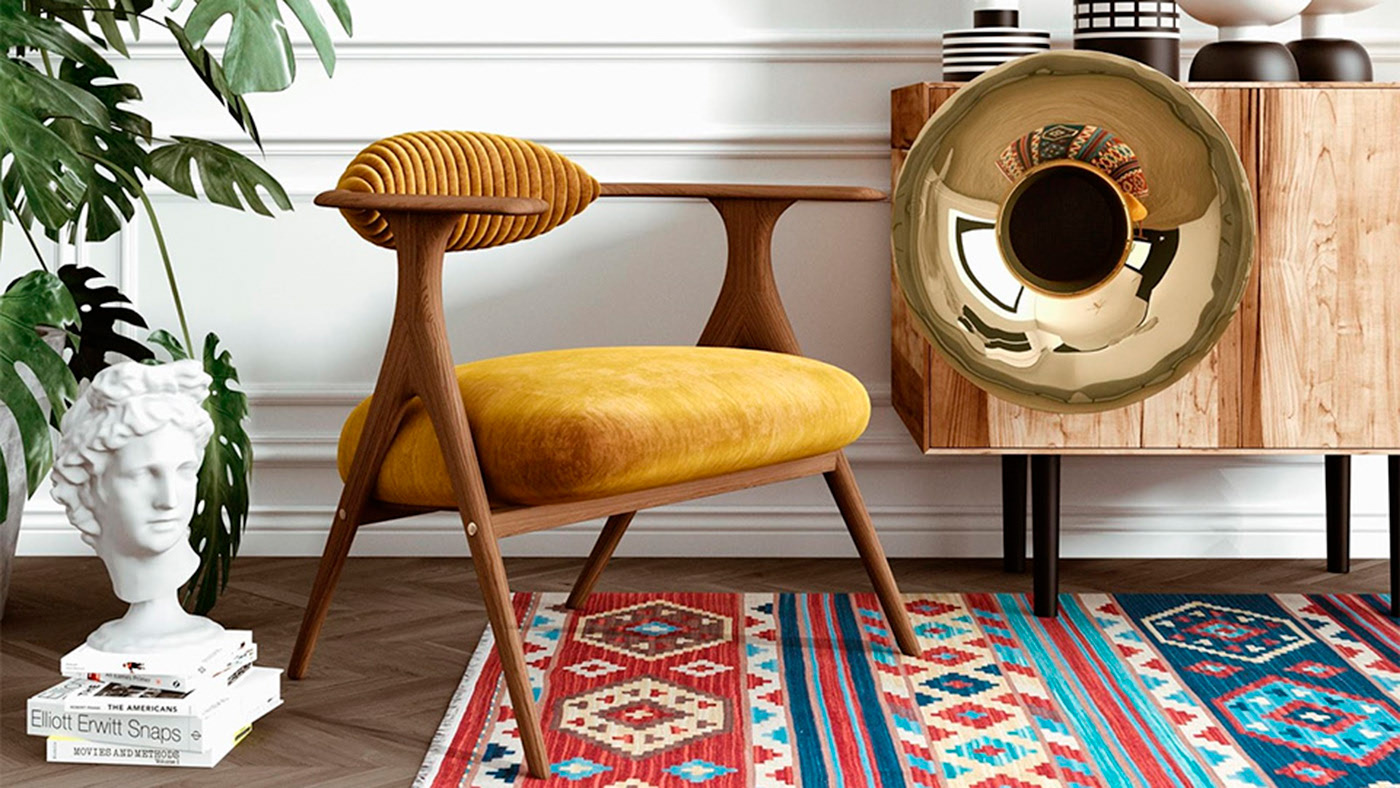 Simon，furniture，chair，Footstool，Armchair，sofa，Retro，