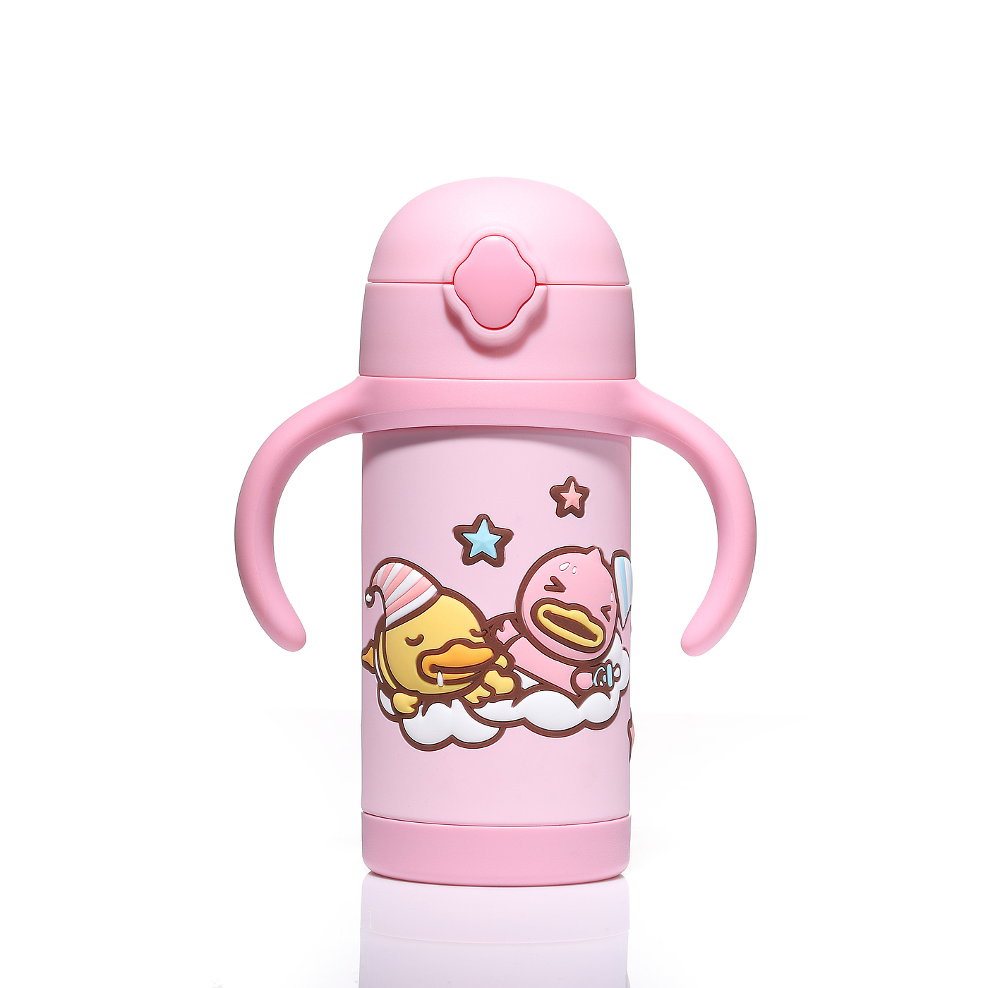 Children's straw thermos cup，