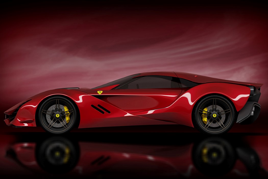 Ferrari Casco rosso，Breaking point，Dig out the side mirror，