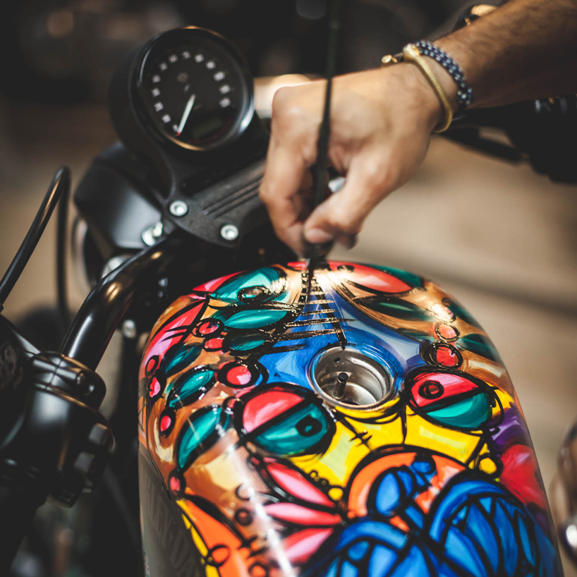 tattoo，Street culture，Motorcycle design，Coquettish，performance，pattern，
