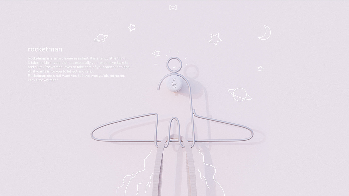 Rocketman，Christoph Sokol，coat hanger，a hook，