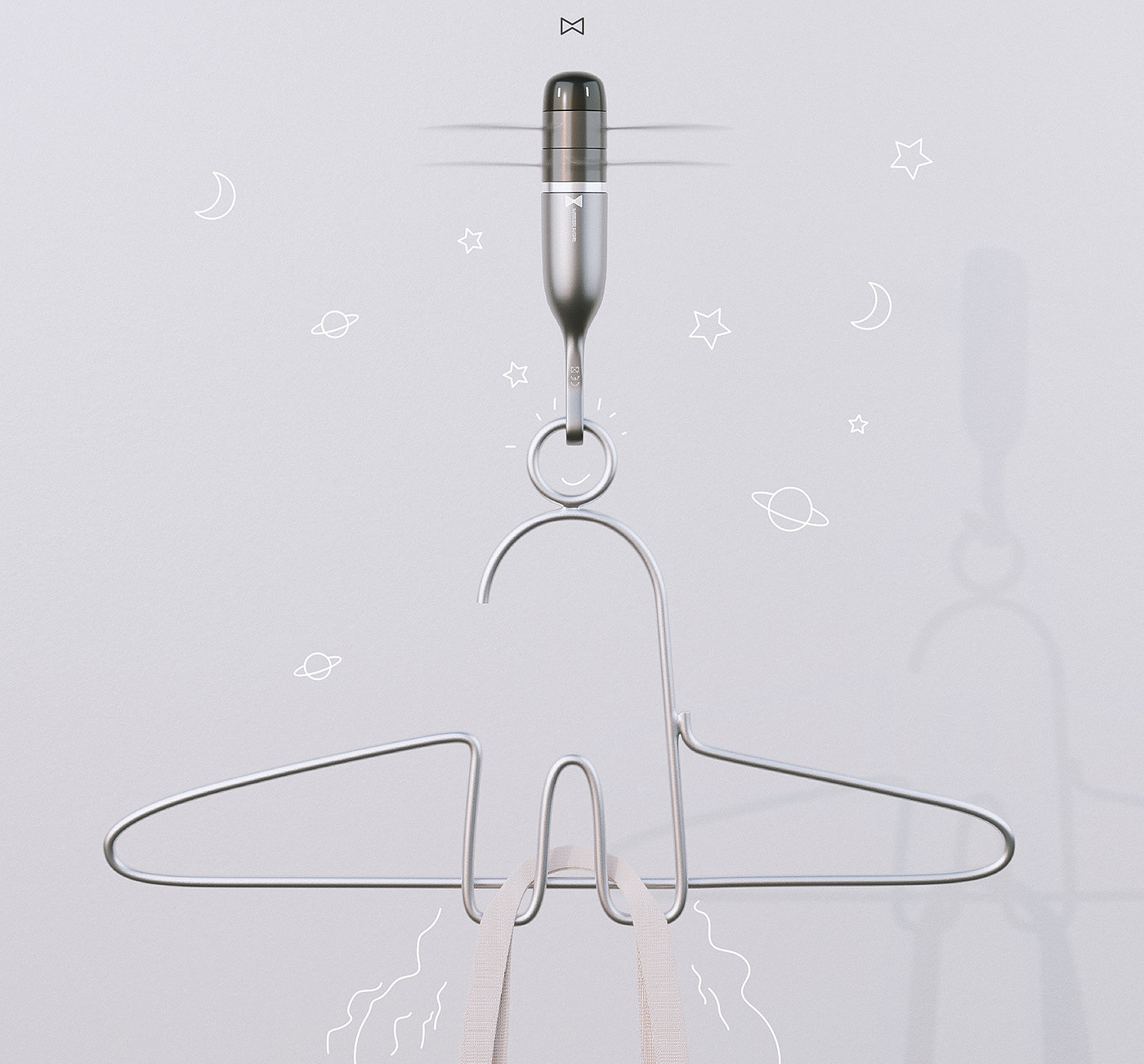 Rocketman，Christoph Sokol，coat hanger，a hook，