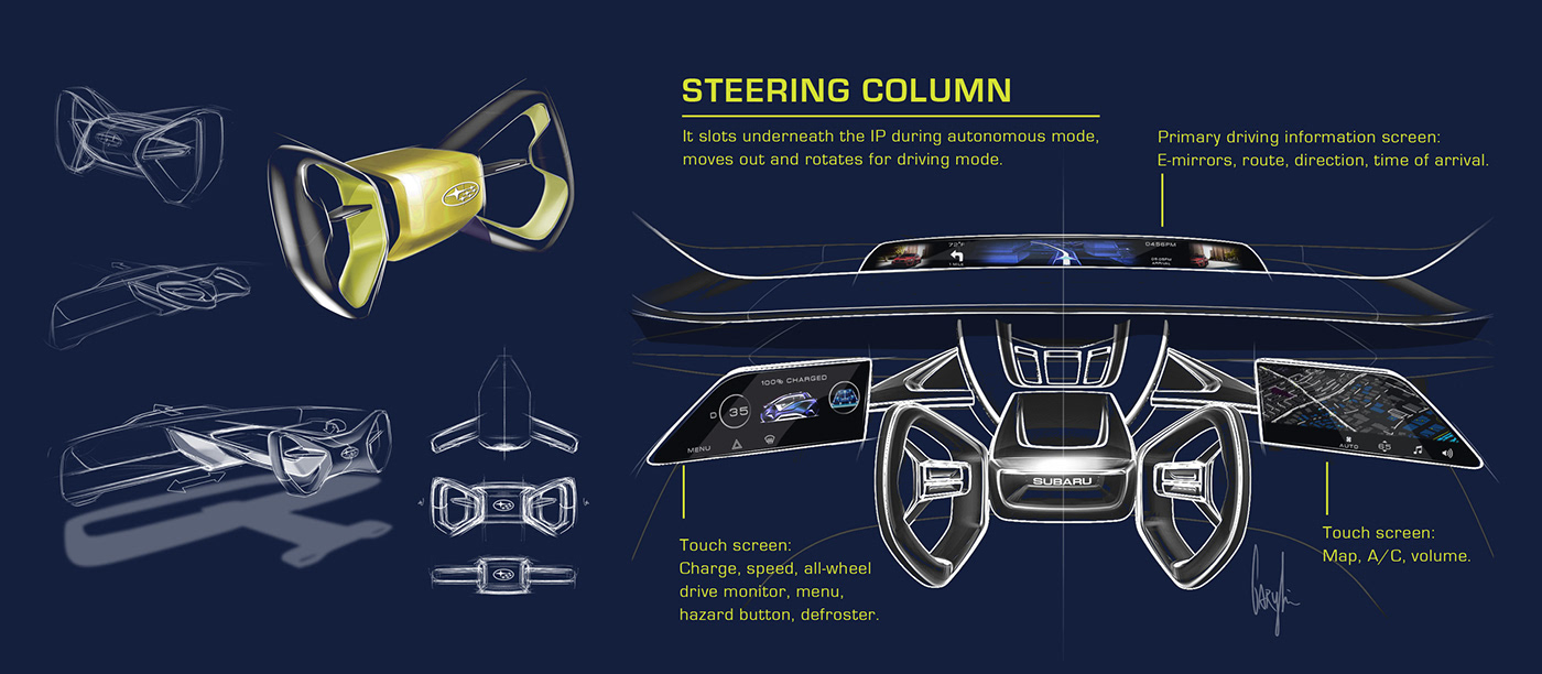 Automobile design，Automotive interior，Render，SUBARU，Ubee ，