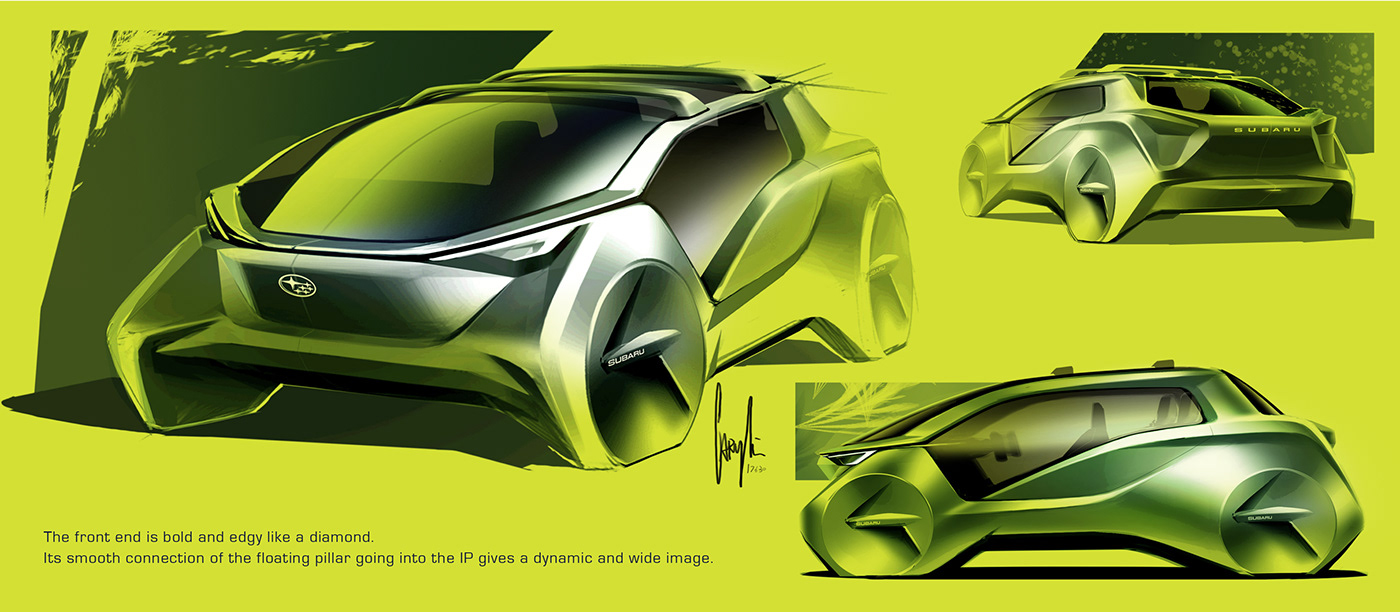 Automobile design，Automotive interior，Render，SUBARU，Ubee ，