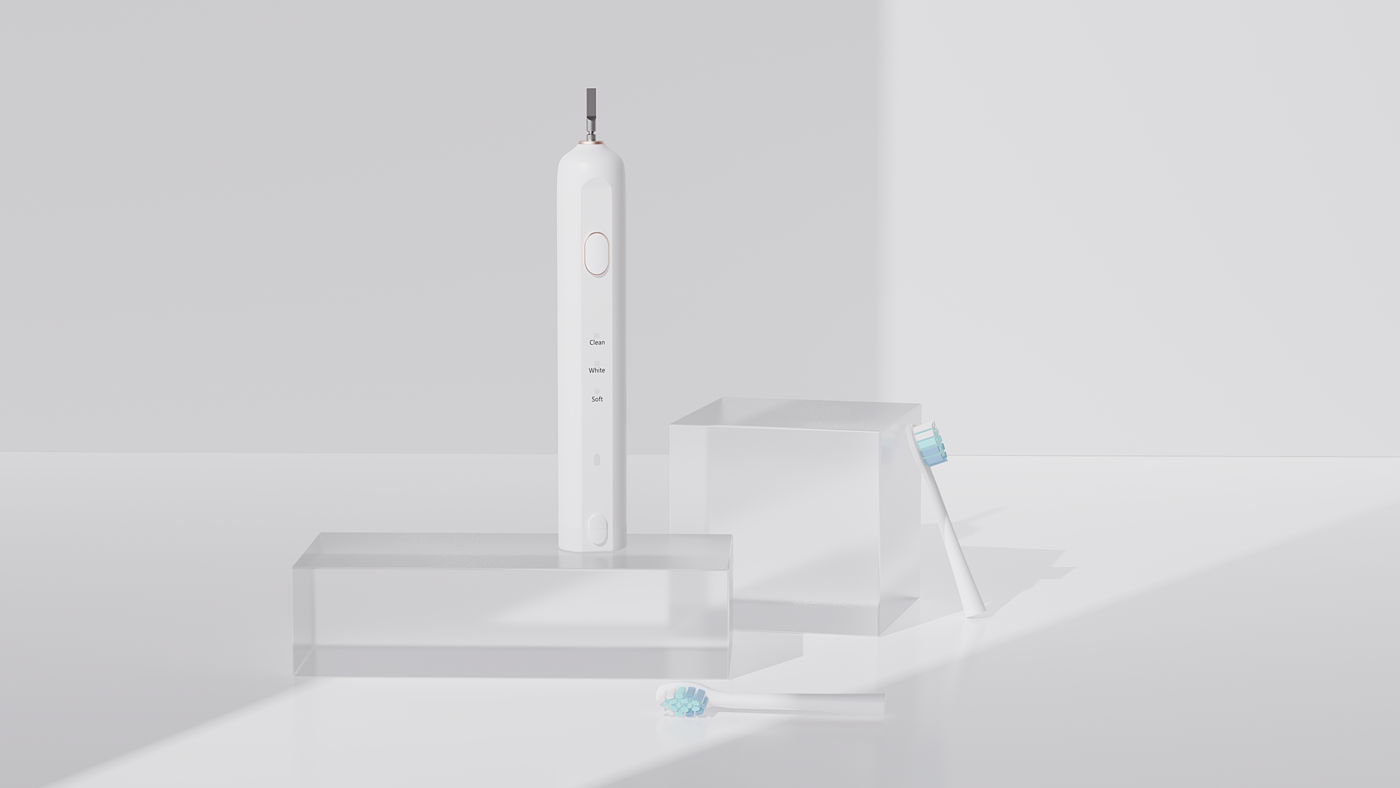 product design，industrial design，sample reels，Keyshot rendering，Electric toothbrush，