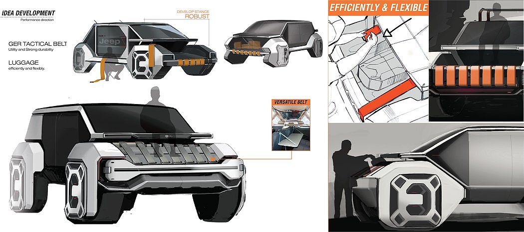 未来，电动汽车，自动，Jeep Ger / D-nomad，概念，露营车，