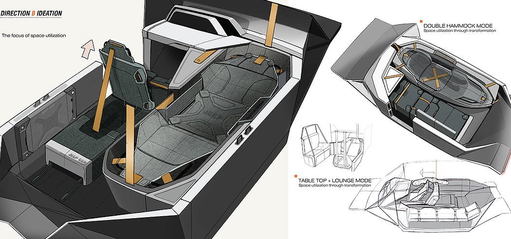 未来，电动汽车，自动，Jeep Ger / D-nomad，概念，露营车，