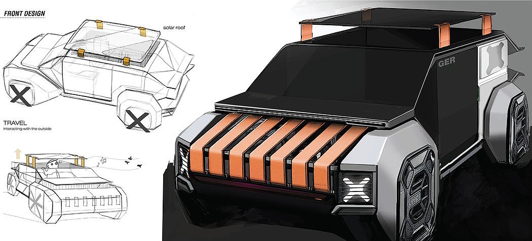 未来，电动汽车，自动，Jeep Ger / D-nomad，概念，露营车，