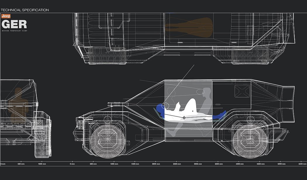 未来，电动汽车，自动，Jeep Ger / D-nomad，概念，露营车，