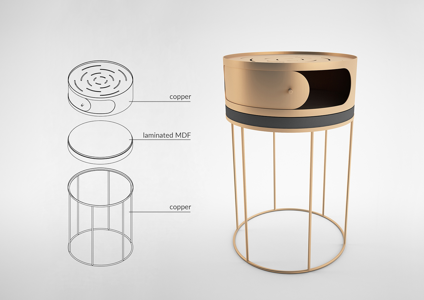 Coffee table，often，warm，candle，furniture design ，