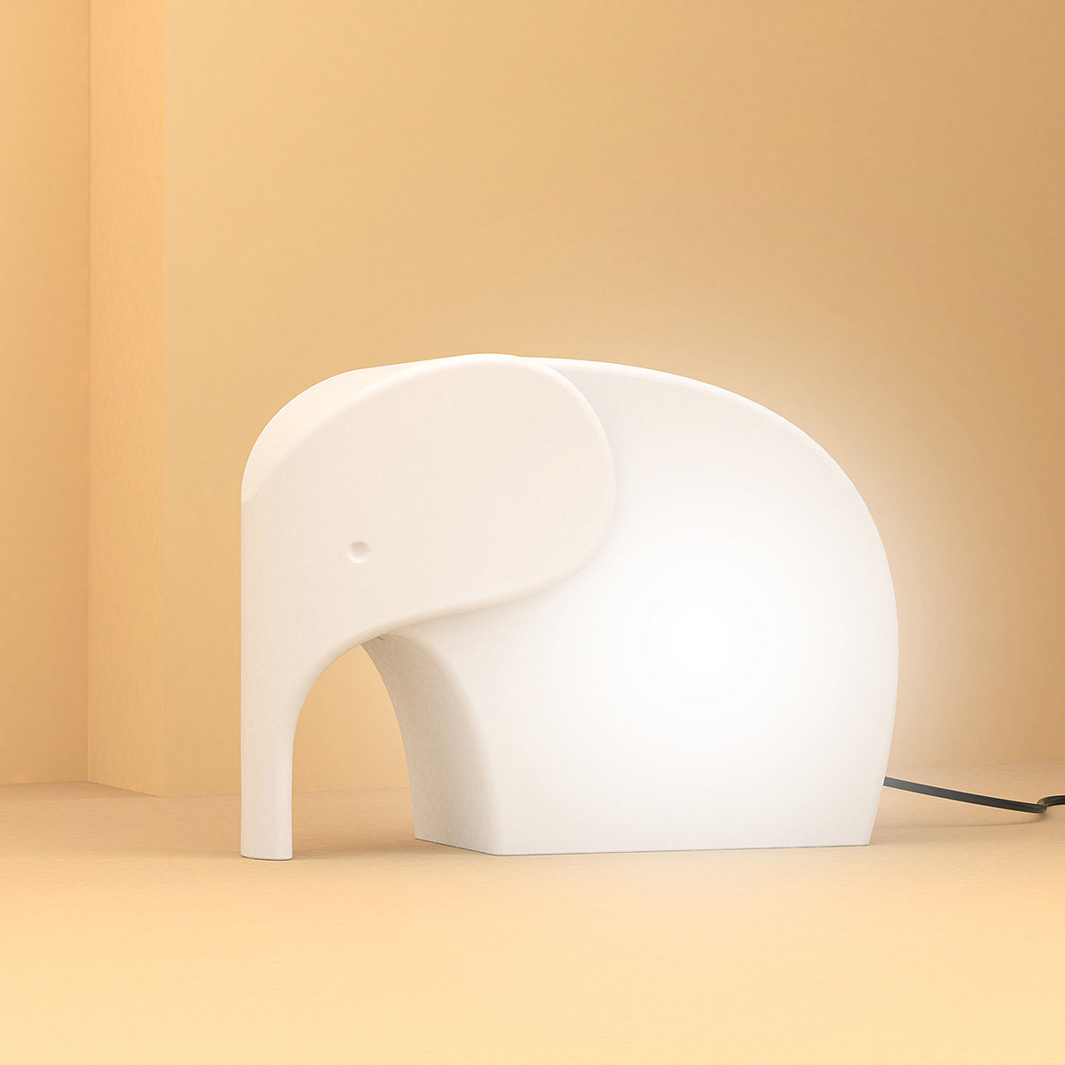 Desk lamp，elephant，3D printing，white，