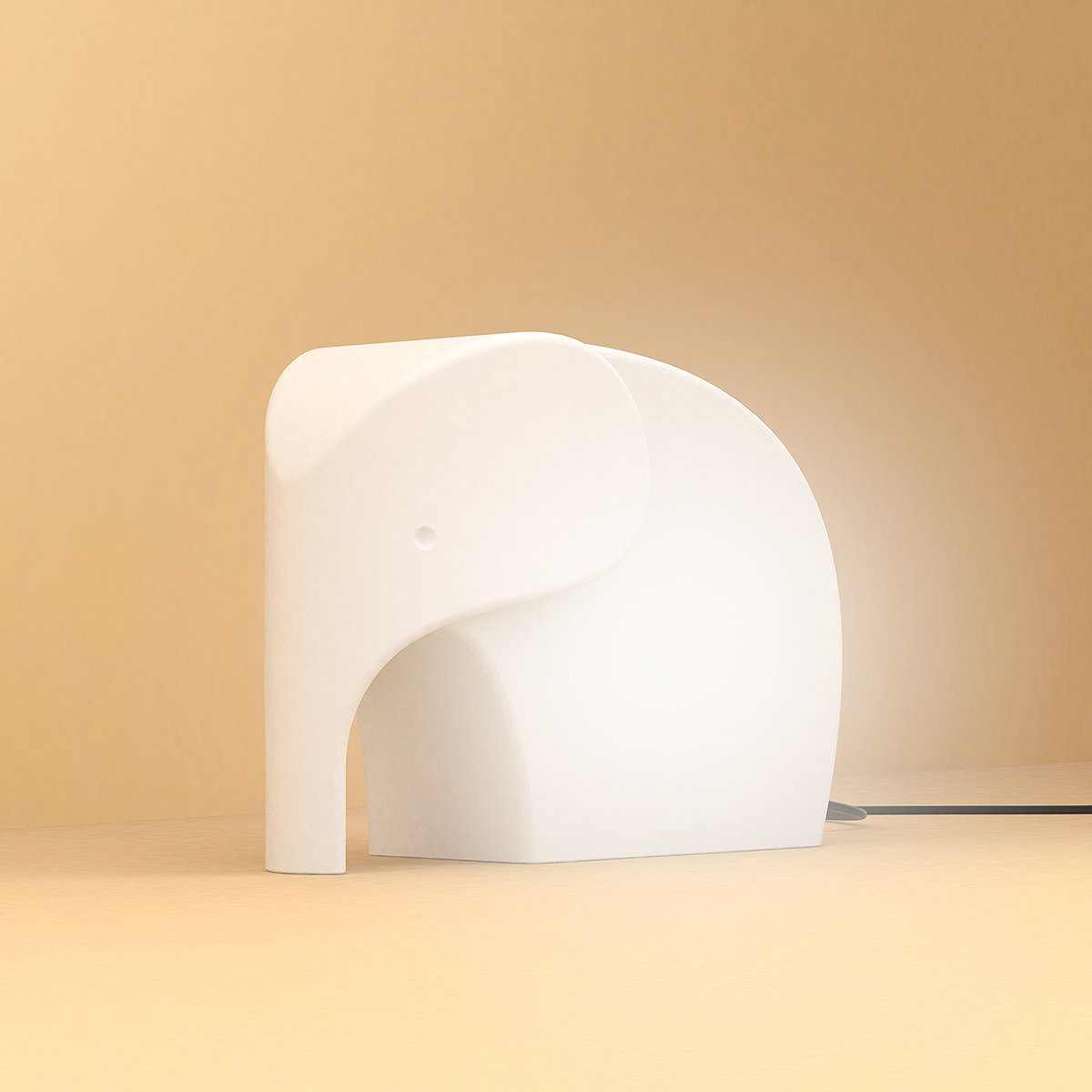 Desk lamp，elephant，3D printing，white，