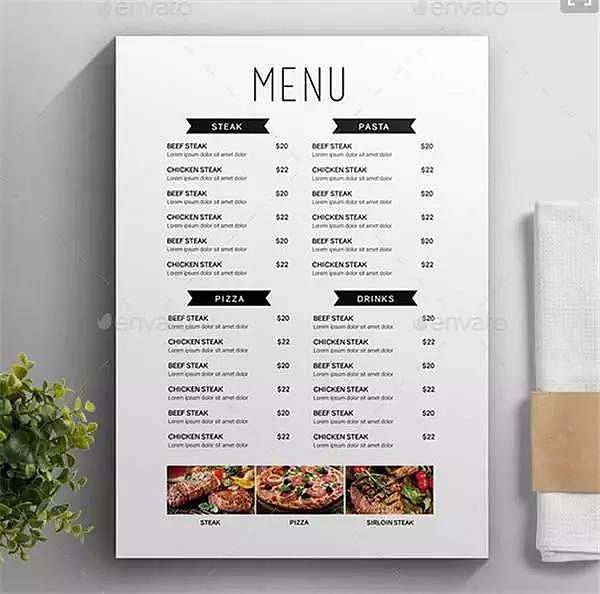 restaurant，menu，Design，originality，