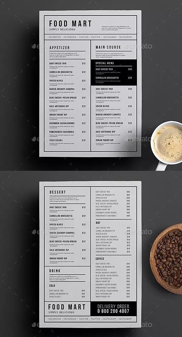 restaurant，menu，Design，originality，