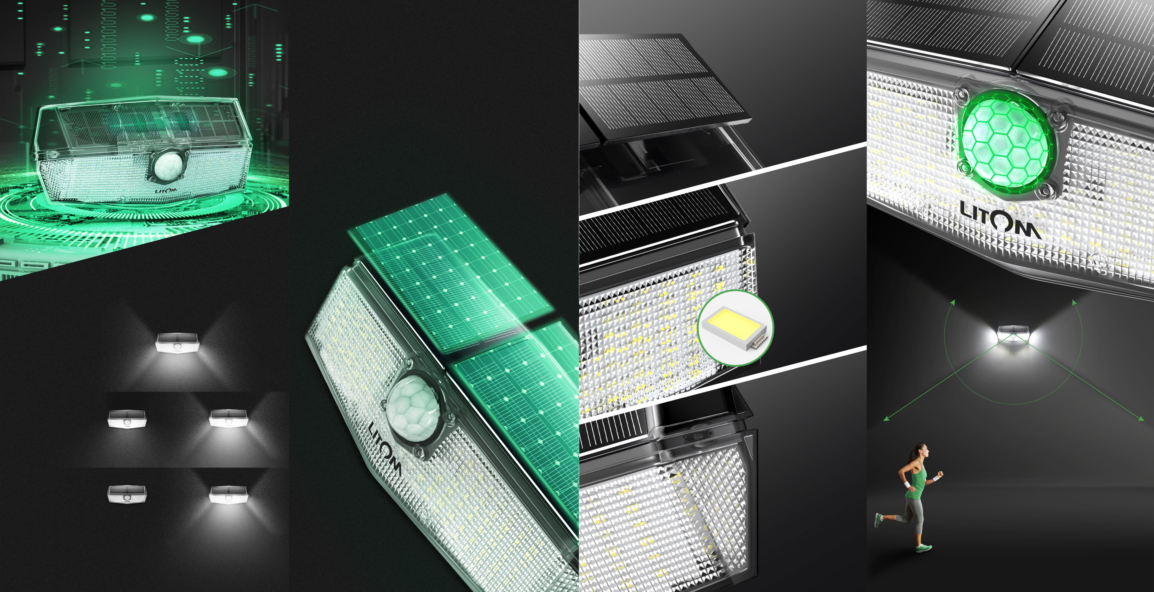 Outdoor lighting ，Wall lamp，solar energy，lamp，outdoors，