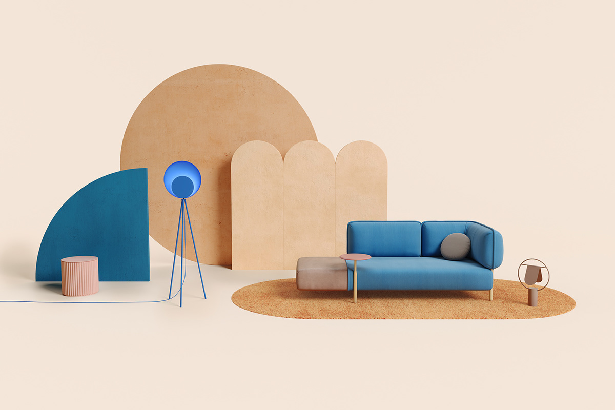 Set design，geometry，3D modeling，Render，furniture，