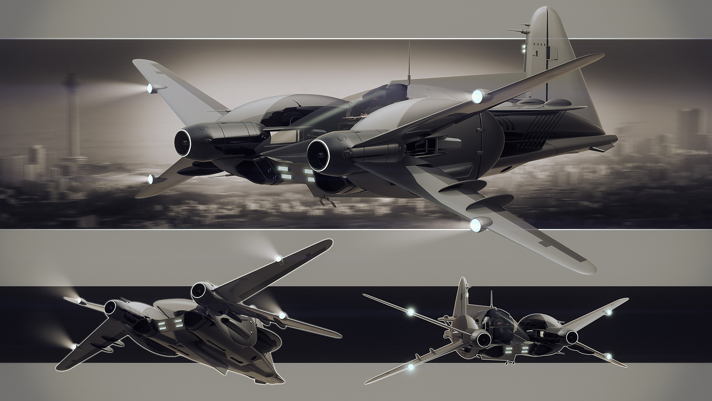 kitbashing，aircraft，concept，