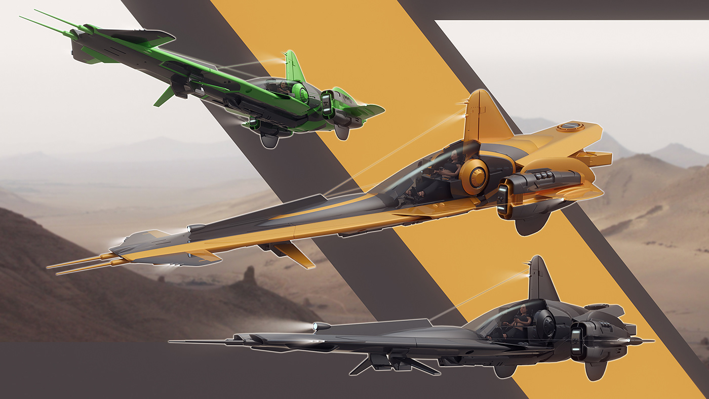 kitbashing，aircraft，concept，