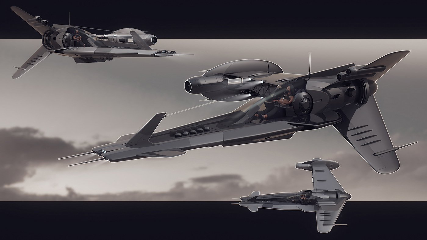 kitbashing，aircraft，concept，