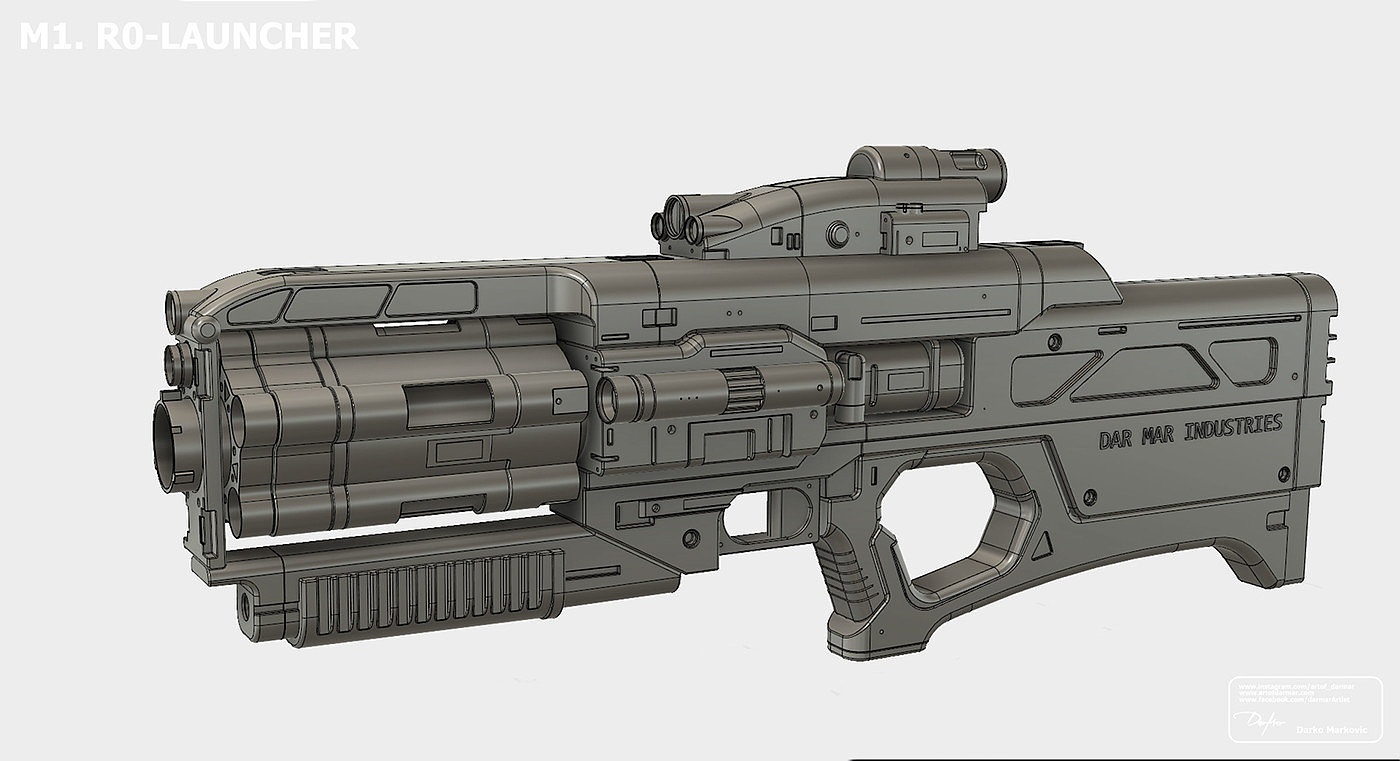Game equipment，firearms，Firing gun，model design ，Render，