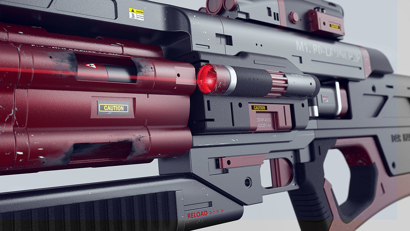 Game equipment，firearms，Firing gun，model design ，Render，