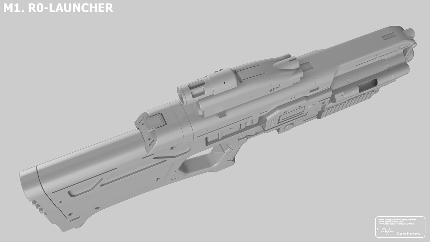 Game equipment，firearms，Firing gun，model design ，Render，