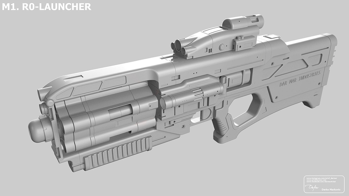 Game equipment，firearms，Firing gun，model design ，Render，