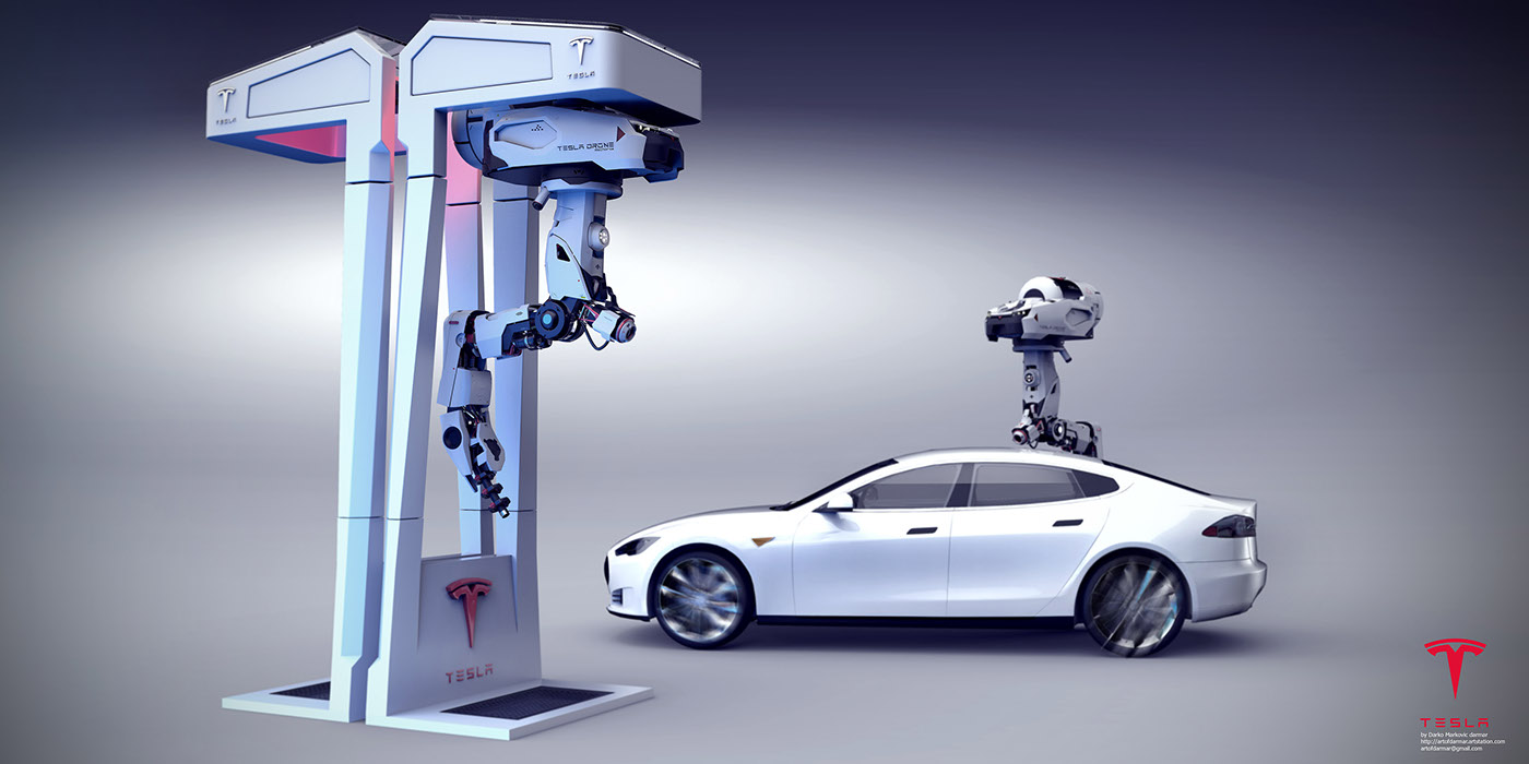 Tesla，UAV charging pile，UAV charging，conceptual design，