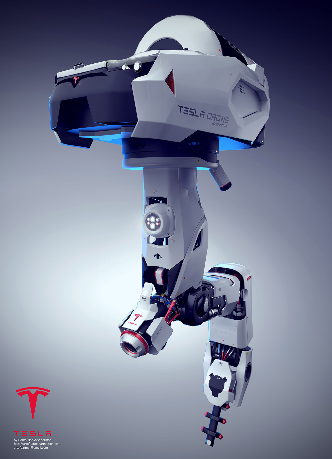 Tesla，UAV charging pile，UAV charging，conceptual design，