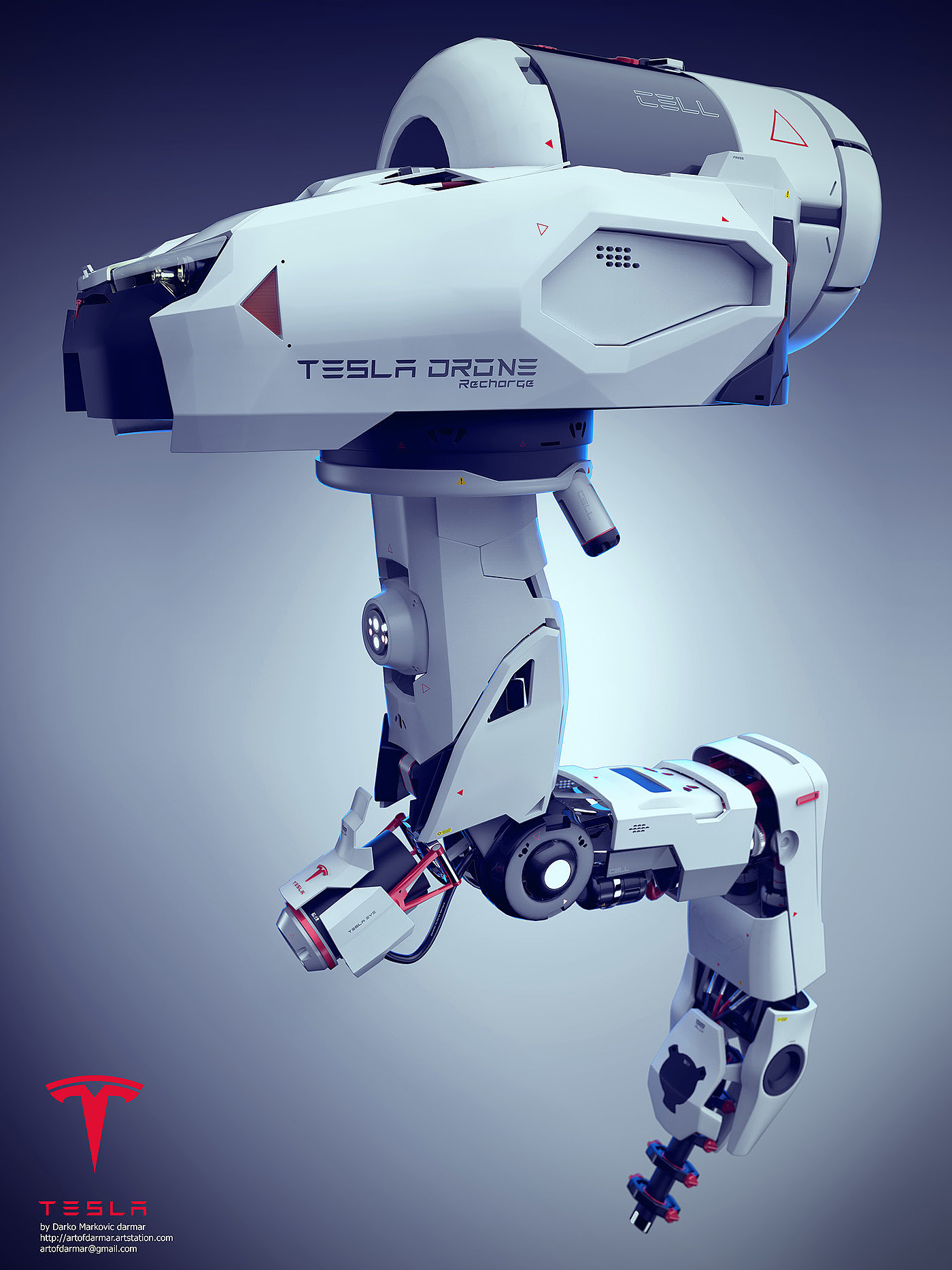 Tesla，UAV charging pile，UAV charging，conceptual design，