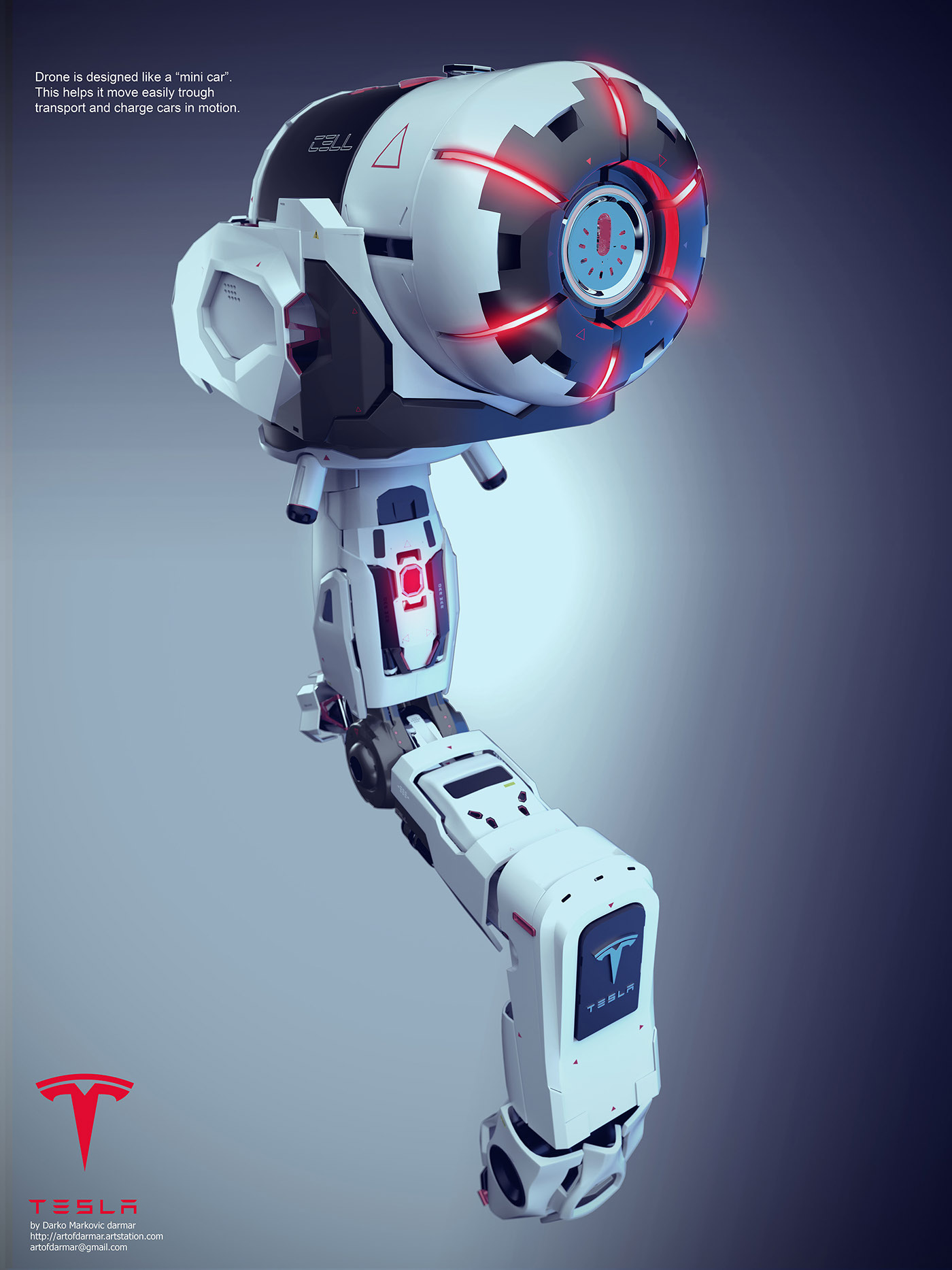 Tesla，UAV charging pile，UAV charging，conceptual design，