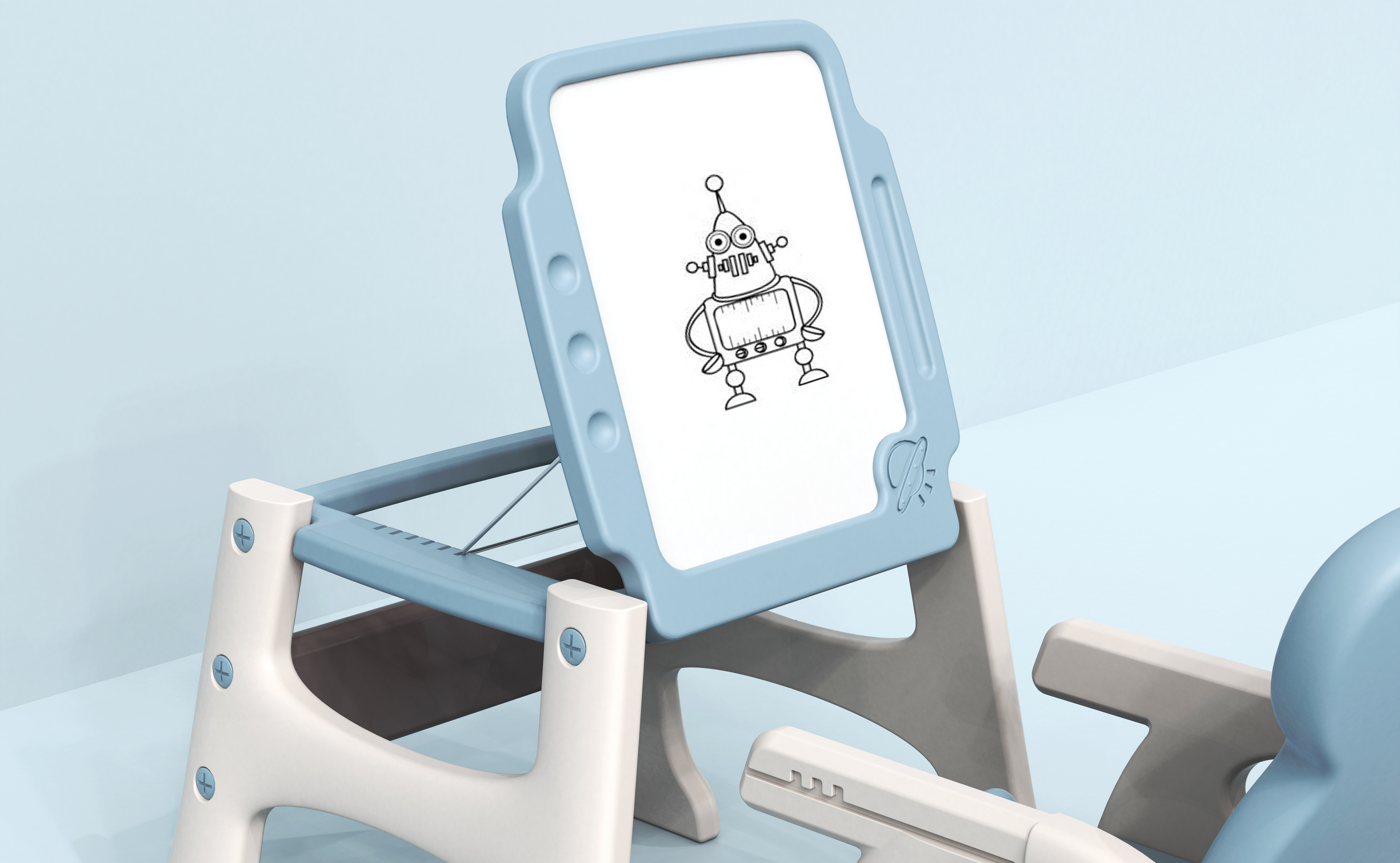 Multifunctional children's dining table chair，Baby dining chair，Eating and learning desk seat，Gree industrial design，Ningbo design company，