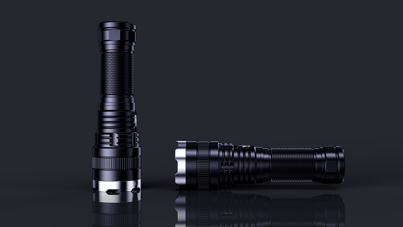 industrial design，Product appearance design，Flashlight design，Design of outdoor strong light flashlight，Structural design，