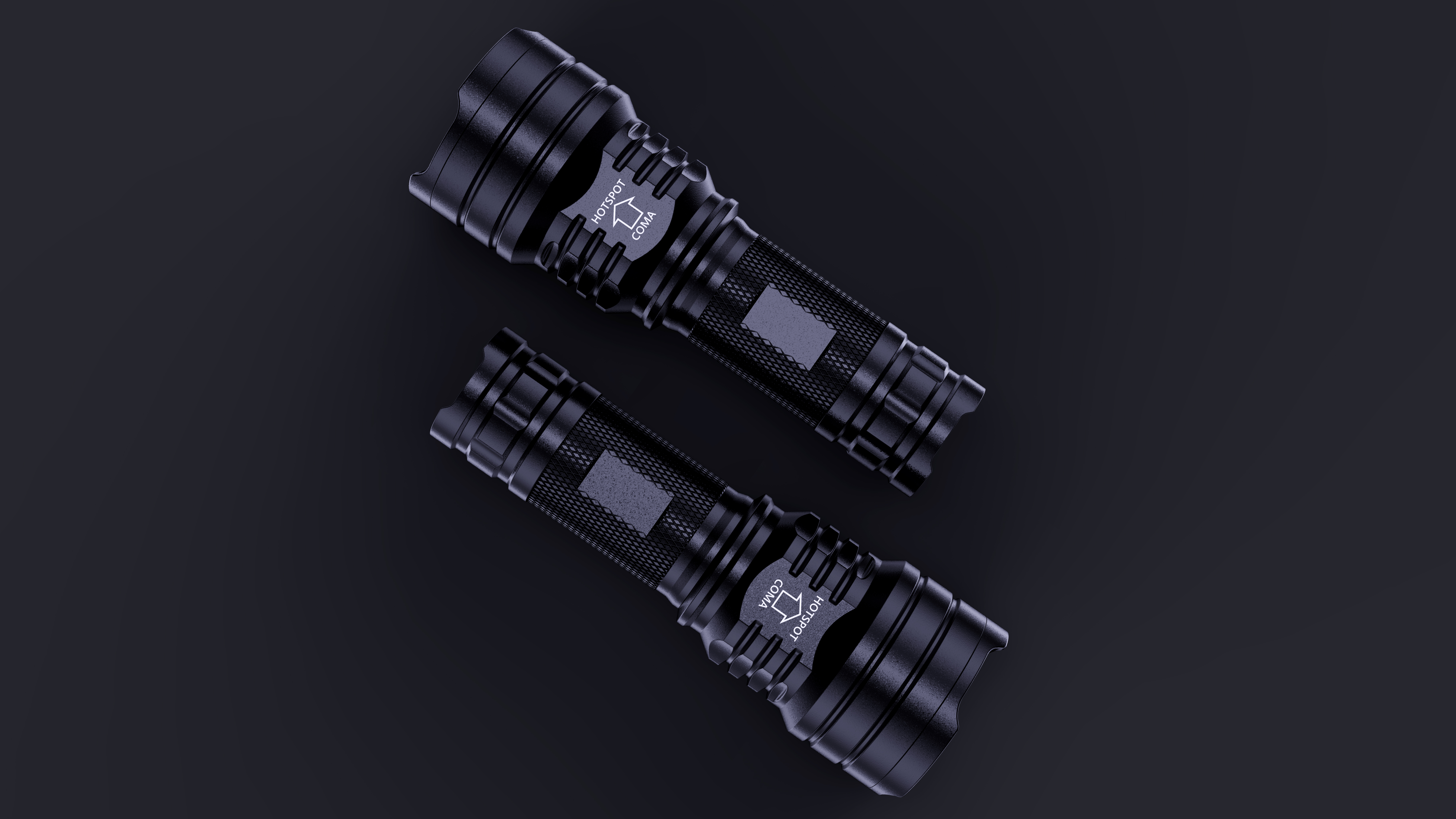 industrial design，Product appearance design，Flashlight design，Design of outdoor strong light flashlight，Structural design，