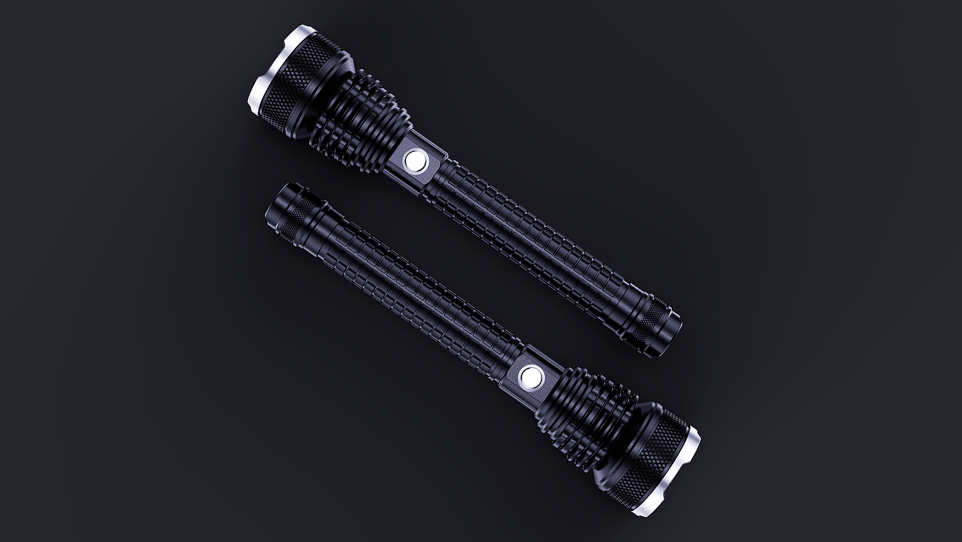 industrial design，Product appearance design，Flashlight design，Design of outdoor strong light flashlight，Structural design，