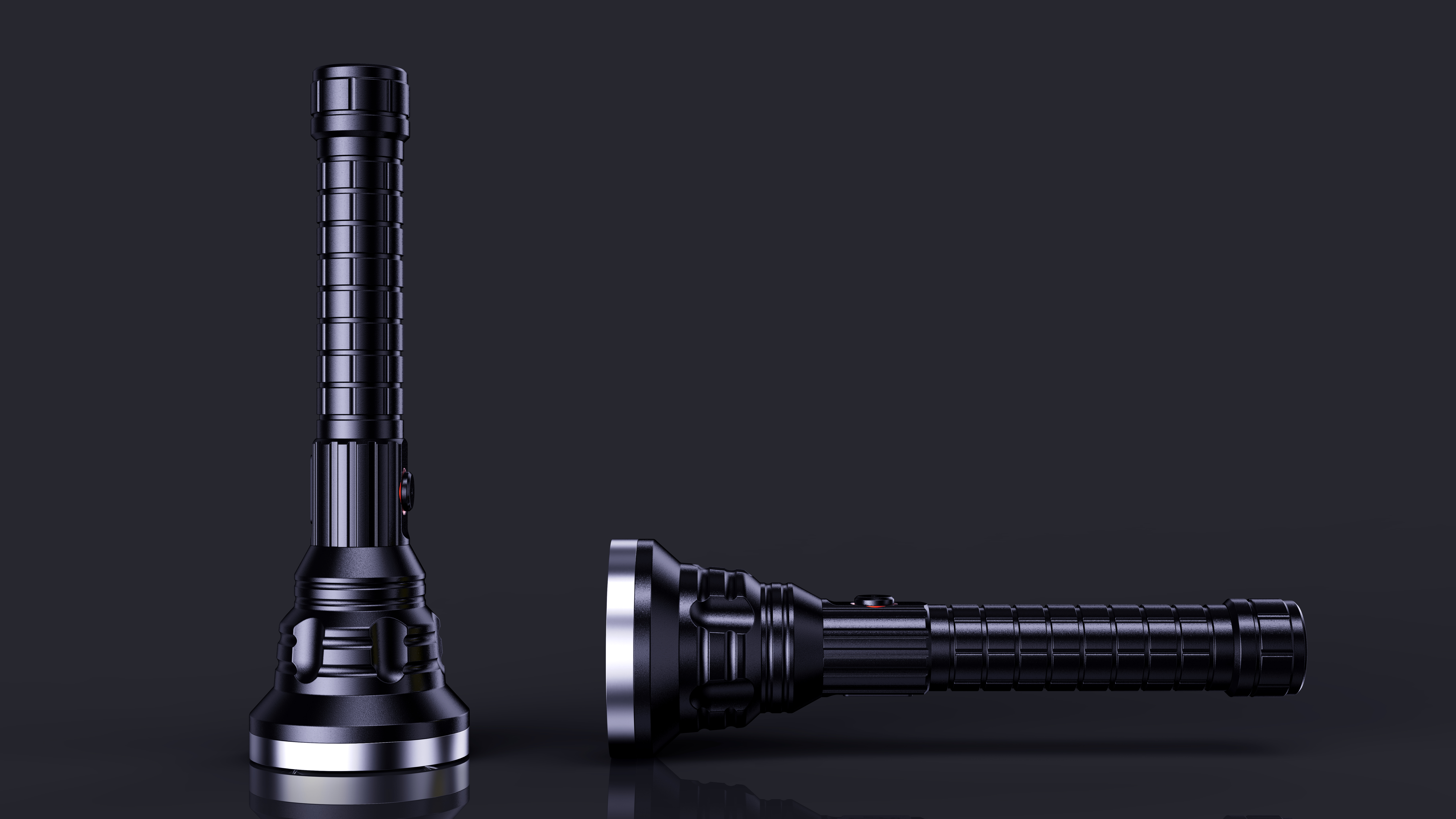 industrial design，Product appearance design，Flashlight design，Design of outdoor strong light flashlight，Structural design，