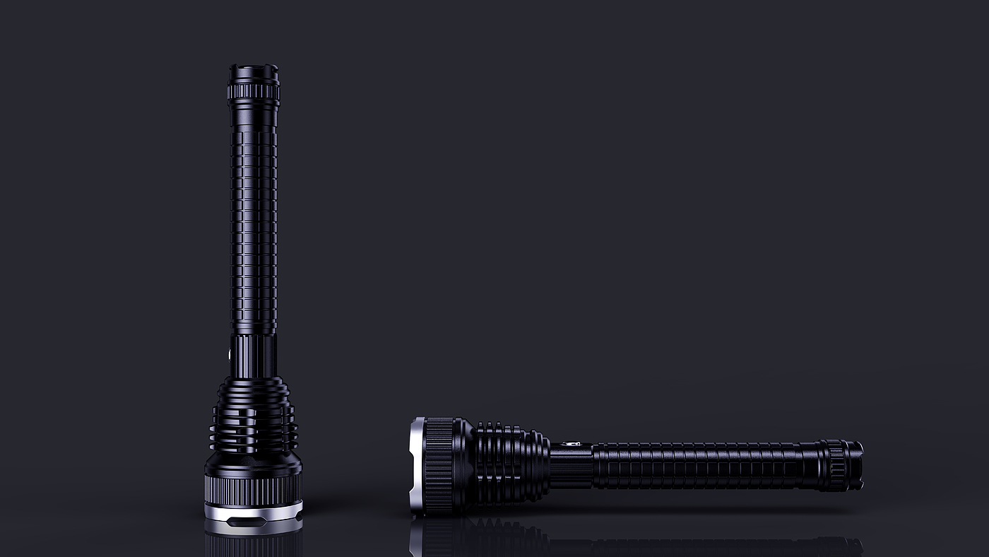 industrial design，Product appearance design，Flashlight design，Design of outdoor strong light flashlight，Structural design，