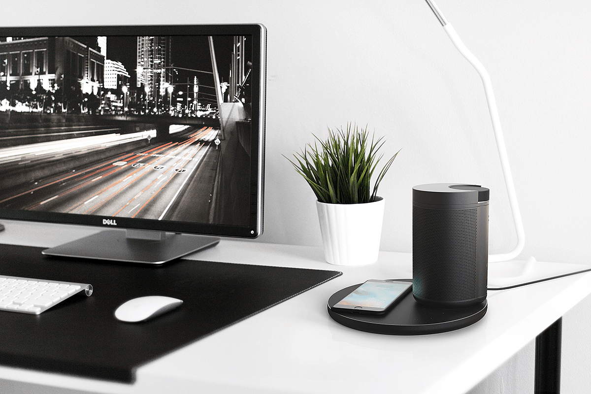 speaker，Bluetooth，Wireless charging base，black，